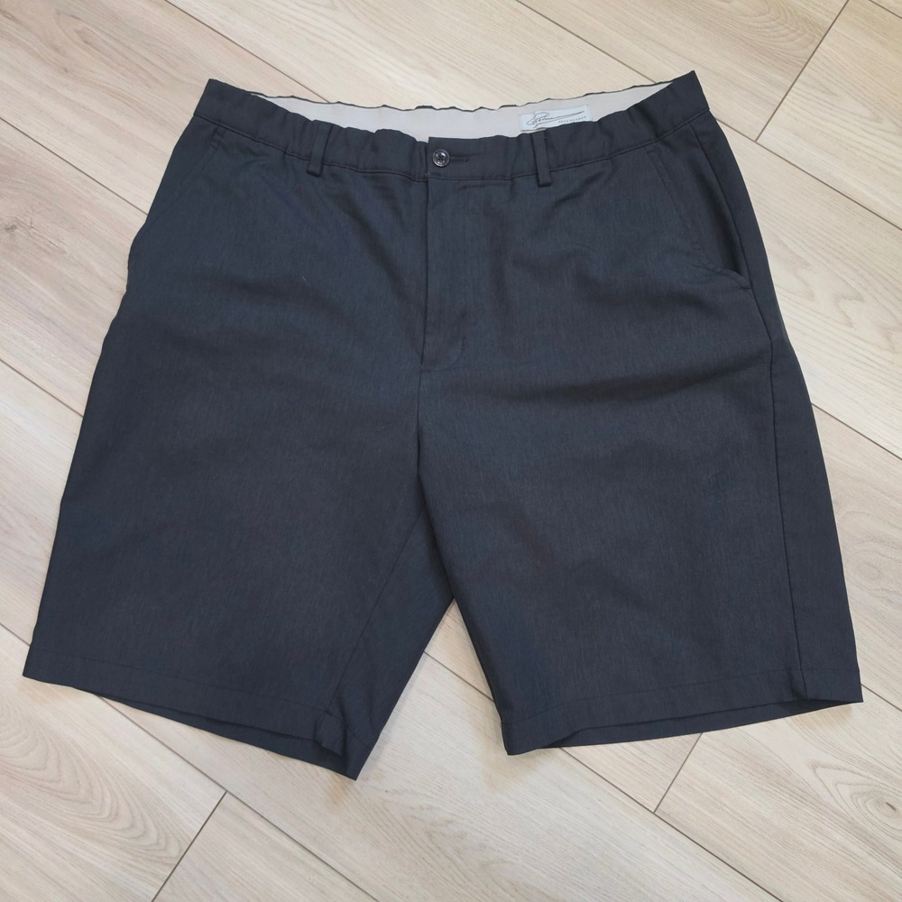 Greg Norman Mens Charcoal Gray Heather Golf Shorts Size 38 Elastic‎ Back Stretch
